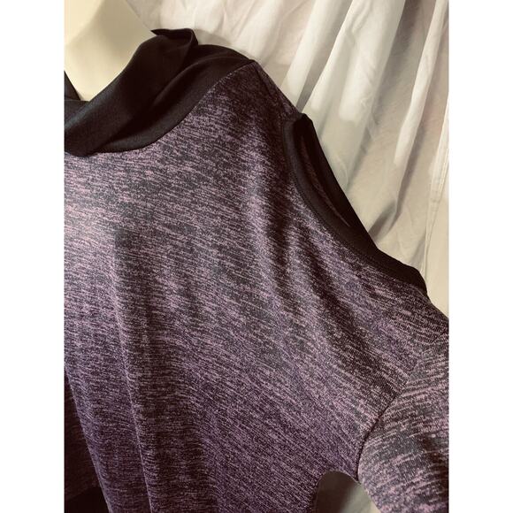 2X Reebok RBX Sweater Womens Purple Black Cowl Neck L/S Cold Shoulder NWT - Picture 8 of 14